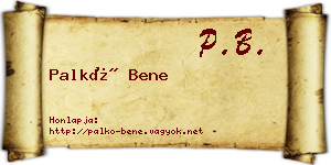Palkó Bene névjegykártya